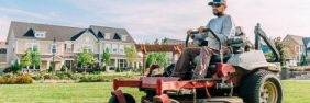 Man riding mower and cutting the lawn | general liability claims examples
